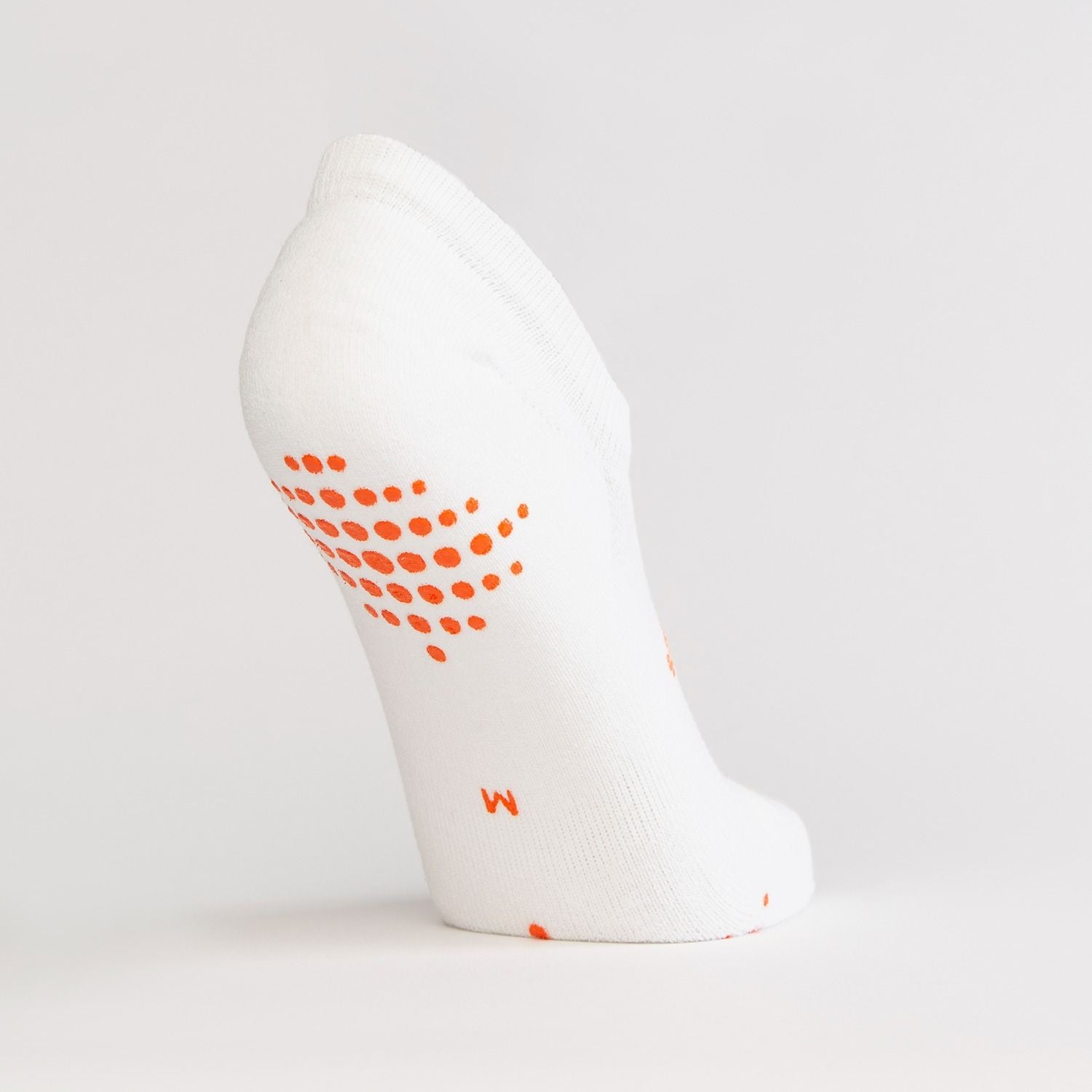 White women's gripper sock by Definite Articles, side profile