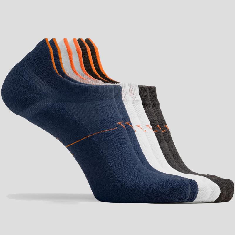White Blue Charcoal Mix_Ankle Sock_Mens_6