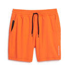 Orange Tor Shorts by Definite Articles, front view.