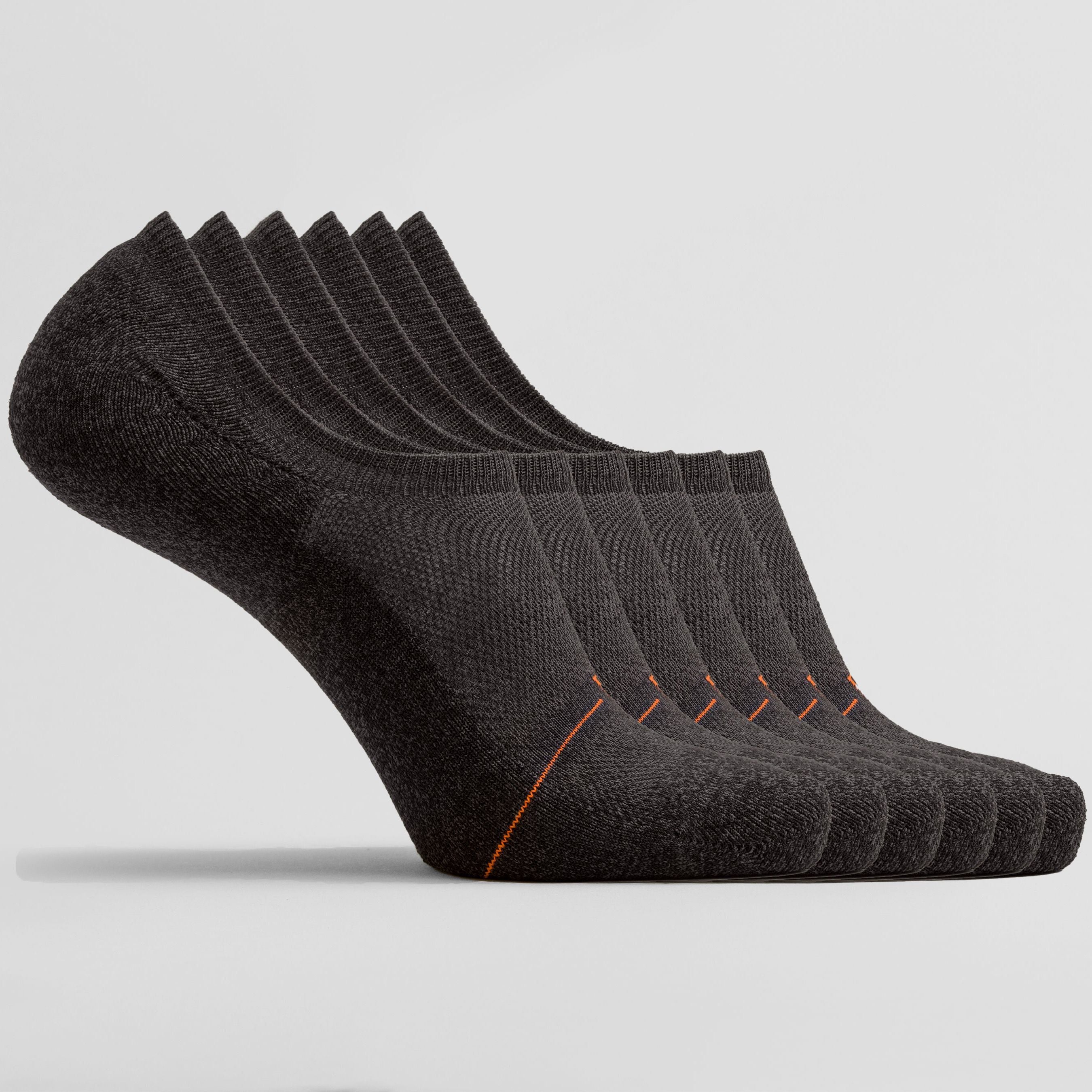 Women's charcoal no-show sock 6-pack by Definite Articles, front view