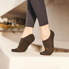 Women's charcoal no-show sock 6-pack by Definite Articles, on foot