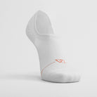 Women's white no-show sock 6-pack by Definite Articles, close-up of heel grip