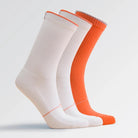 White orange mix women's crew sock 3-pack by Definite Articles, front view